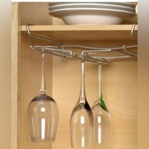Chrome Stemware Rack (2) - Under-cabinet OR Mounted - 11in